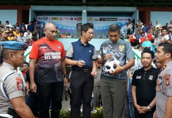 Dandim 0503/JB Ikut Serta Buka Turnamen Sepak Bola 3 Pilar Cup 2020