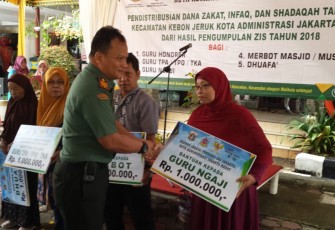 Danramil 05/KJ Hadiri Acara Pendistribusian Dana Zakat Infaq dan Shadaqah