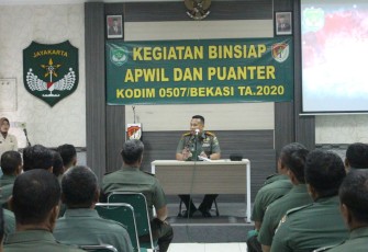 Dandim 0507/Bekasi Buka Giat Binsiap Apwil Puanter TW.I TA.2020 
