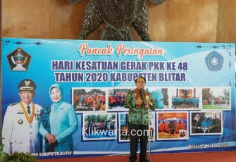 Bupati Rijanto saat menyampaikan sambutan 