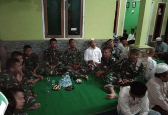 Satgas TMMD Tahlilan dan Kirim Doa untuk Arwah Warga yang Meninggal Dunia 