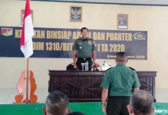 Dandim 1310/Bitung Buka Kegiatan Binsiap Apwil Dan Puanter PW I TA 2020