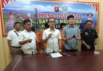 Polres Labuhanbatu saat gelar konferensi pers