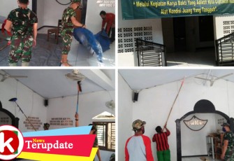 Babinsa 04/Jati Asih Pupuk Semangat Gotong Royong Warga Bantu Pengecatan Musholla
