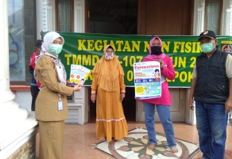 Kompaknya Satgas TMMD 107 Kodim 0508/Depok Bersama Puskesmas Cilodong Cegah Corona