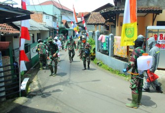Dandim 0508/Depok Sosialisasi Pencegahan Covid-19 dan Semprot Disinfektan 