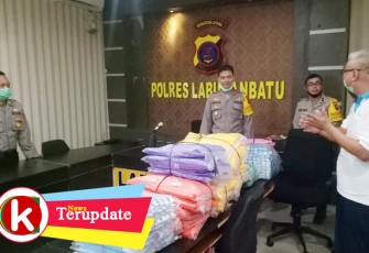 Polres Labuhanbatu Terima 200 pcs Masker Wajah dan 35 APD 