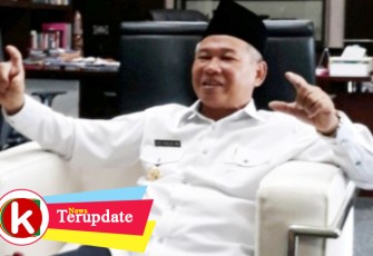 Bupati OKU Timur HM Kholid Mawardi S.Sos MSi saat ditemui Klikwarta.com pada Jum'at (15/05/2020)