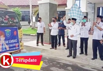 Pelepasan penyaluran bansos oleh Bupati OKI H.Iskandar SE