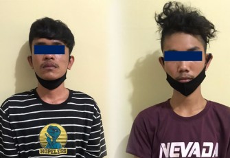 Dua Pemuda Kota Bengkulu saat diamankan