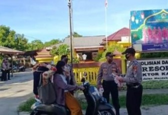 Polsek Kaur Selatan Razia Masker
