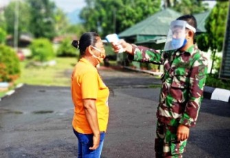 Kodim 1310/Bitung Budayakan Protokol Kesehatan Covid-19 Setiap Pelaksanaan Kegiatan