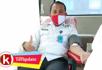 Ketua BNNK Lhokseumawe saat gelar donor darah