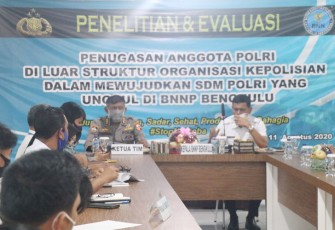 Puslitbang Polri Datangi BNNP Bengkulu