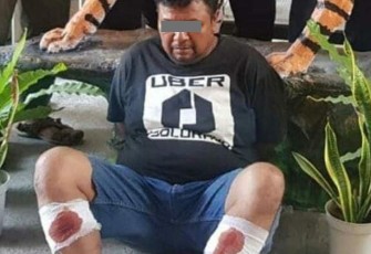 Ht (41) tersangka pembunuhan terhadap satu keluarga. (Foto : Istimewa)