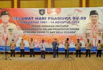 Upacara Hari Pramuka ke-59 di Aula Wan Seri Beni Dompak