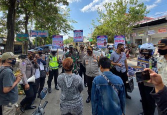 Kapolres dan Forkompimda Gelorakan Pemakaian Masker Sesuai Inpres No 6 Tahun 2020 