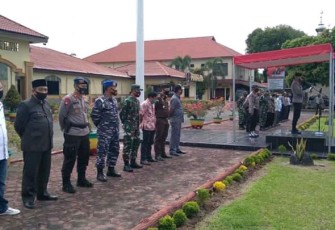 Polres Asahan saat gelar apel Kampanye Masker 