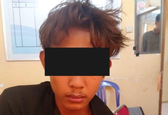 Terduga pelaku saat diamankan
