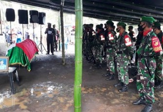 Pabung Minut Bitung saat membacakan ucapan bela sungkawa Dandim 1310/Bitung