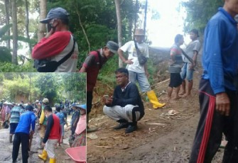Warga Gotong Royong Bangun Jalan Penghubung Desa Kirisik dan Desa Cimungkal 