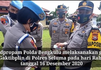  Bid Propam Polda Bengkulu Gelar Gaktiblin di Polres Seluma