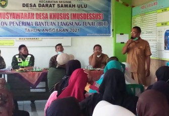 Penerima BLT-DD Desa Darat Sawah Ulu Sebanyak 62 KK 