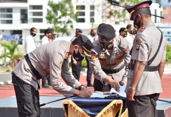 Polres Bintan Gelar Apel Serah Terima Jabatan Pejabat Utama
