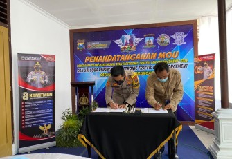 Polres Tulungagung Launching dan Penanda Tanganan MoU Electronic Traffic Law Enforcement