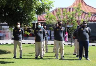 Jajaran Polres Kendal laksanakan apel guna persiapan pengamanan kunjungan Jokowi Rabu 21/4/21