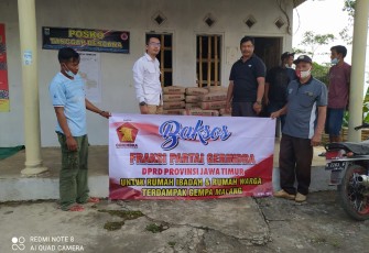 Fraksi Gerindra Kirim 1000 Sak Semen dan 20 Truk Pasir ke Korban Gempa Malang