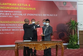 SMSI Teken MoU dengan Kongres Advokat Indonesia Bengkulu