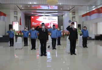 Walikota dan Wakil Walikota Bitung Mengikuti Upacara Virtual Peringatan Hari Kebangkitan Nasional 