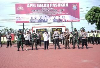 Polres Asahan Laksanakan Apel Gelar Pasukan Operasi Ketupat Toba 2021