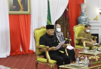 Gubernur Rohidin Sampaikan Nota Keuangan APBD-P 2021 secara Virtual