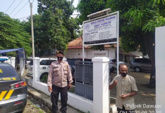 Polsek Dawuan Rutin Pengamanan Sekaligus Pantau Penerapan Prokes Covid-19 di Gereja Kristen Pasundan