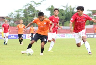 Laga Grup D Liga 3 Jateng 2021 antara Persika Karanganyar melawan ISP Purworejo, di Stadion Moch Soebroto Magelang