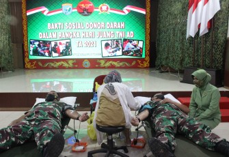 Peringati Hari Juang Kartika ke 76, Kodim 1016 Palangka Raya Ikuti Aksi Bakti Sosial Donor Darah 