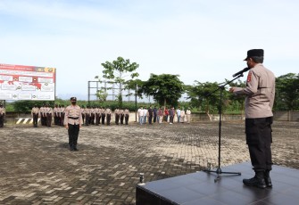 Upacara penutupan Latihan Kerja (LATJA) Siswa Diktuba Polri TA. 2021 SPN Kemiling Polda Lampung