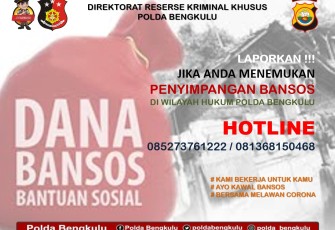 Polda Bengkulu Siapkan Hotline Khusus Penyelewengan Bansos 