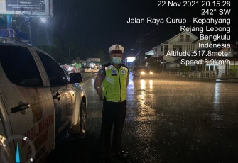Berikan Rasa Aman, Polres Kepahiang Lakukan Giat Patroli Blue Light,
