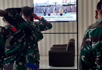 Kodim 1016/Palangka Raya Ikuti Peringatan HUT ke -76 Republik Indonesia Secara Virtual