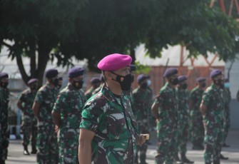 Danyonmarhanlan VIII Bitung saat mengikuti apel