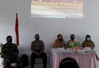 Pengeluhan peternakan oleh satgas TMMD bersama dinas pertanian dan peternakan