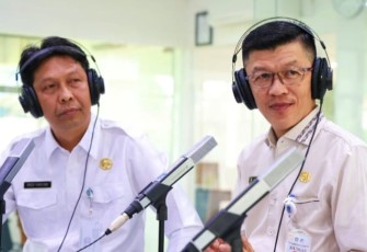 Kadiskominfo Kepri Hasan, Sos saat menghadiri Dialog Lintas Pagi, Menata Ibukota Provinsi Kepri di Studio RRI Pro 1, Tanjungpinang, Rabu (03/08).