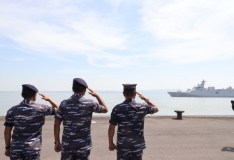 TNI AL saat Sambut Kedatangan Satgas Latma Rimpac dan Latma Joint Minex Pandu Tahun 2022