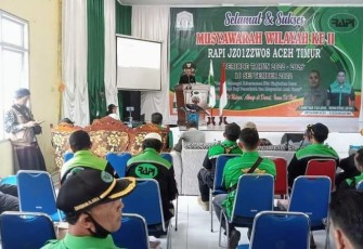 Muswil II Tahun 2022 Radio Antar Penduduk Indonesia (RAPI) di Aula Media Center Dinas Perhubungan di Kecamatan Peureulak, Sabtu (10/09/2022).