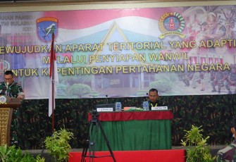 Kasiter Kasrem 121/ABW saat Buka Bimtek Bidang Wanwil 