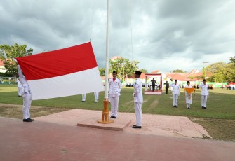 Penurunan Bendera Merah Putih HUT RI Ke 77 di Kab. HSU