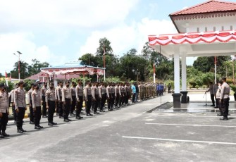 Polres Lingga saat Gelar Pengamanan Unjuk Rasa